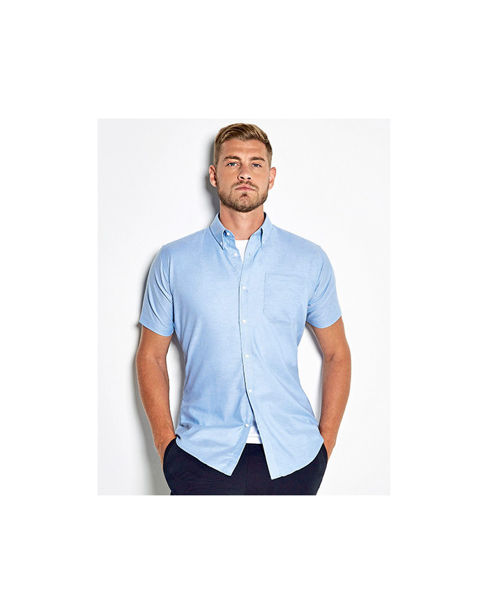Chemise d'entreprise Personnalisée Manche Courte Homme 135 g/m² - Kustom Kit KK183 - Chemise d'entreprise Personnalisée avec ...