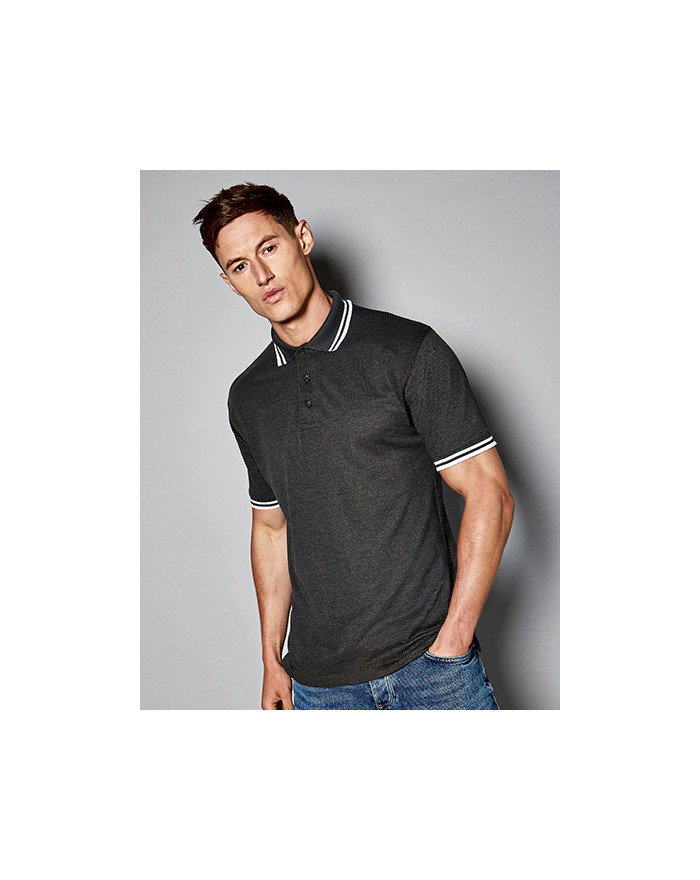 Polo Personnalisé Manche Courte avec liseré Homme 185 g/m² - Kustom Kit KK409 - Polo Personnalisé avec marquage broderie, flo...