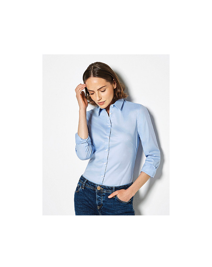 Chemise d'entreprise Personnalisée Manche Longue|Manchettes Duo 143 g/m² - Kustom Kit KK782 - Chemise d'entreprise Personnali...