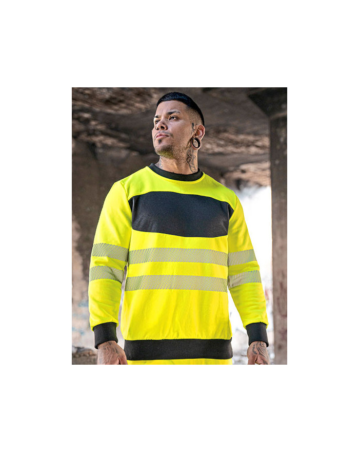 Sweat Personnalisé Manche Longue avec liseré Homme 300 g/m² - Korntex EOSSW - Sweat Personnalisé avec marquage broderie, floc...