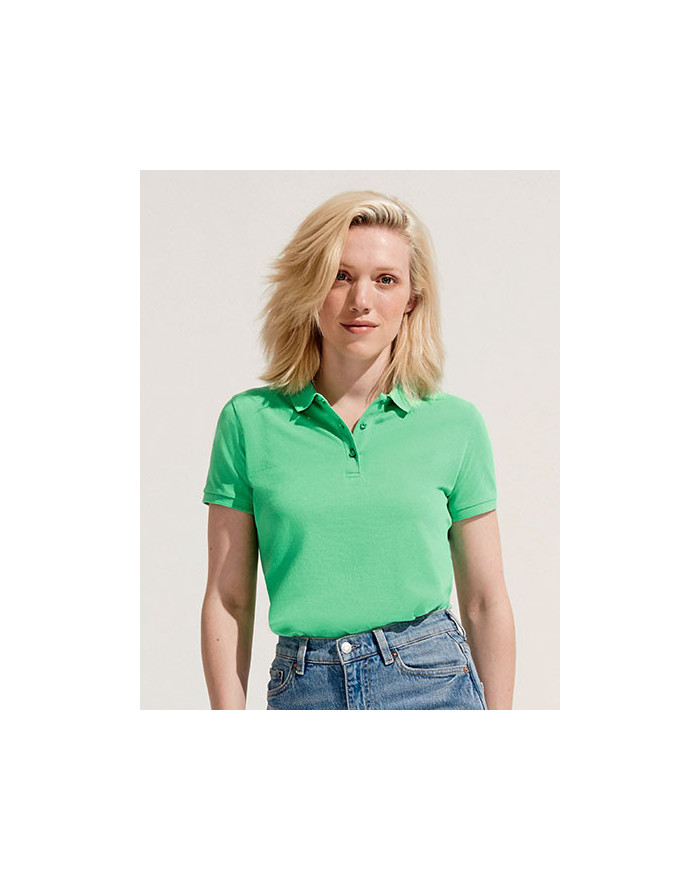 Polo Personnalisé Manche Courte avec liseré Femme 170 g/m² - SOL´S 03575 - Polo Personnalisé avec marquage broderie, flocage ...