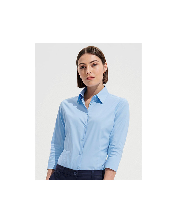 Chemise d'entreprise Personnalisée Manche 3/4 Duo 140 g/m² - SOL´S 17010 - Chemise d'entreprise Personnalisée avec marquage b...