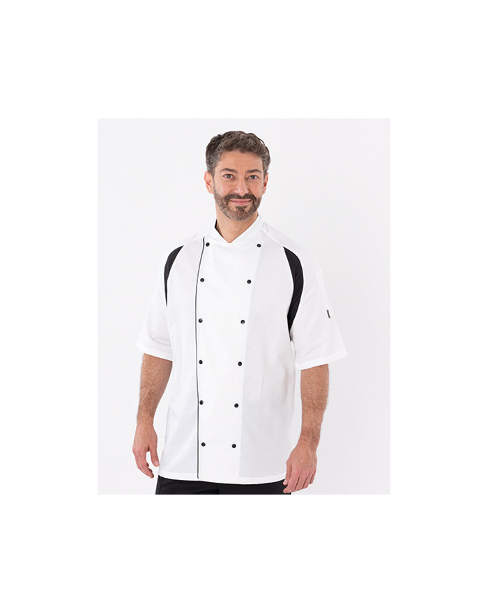 Veste Personnalisée Manche Courte Unisexe 160 g/m² - Le Chef DE11 - Veste Personnalisée avec marquage broderie, flocage ou im...