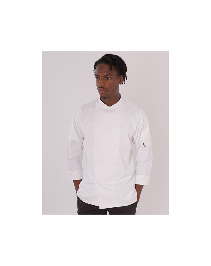 Veste Personnalisée Manche Longue|Manchettes Unisexe 200g/m² - Le Chef DE92 - Veste Personnalisée avec marquage broderie, flo...