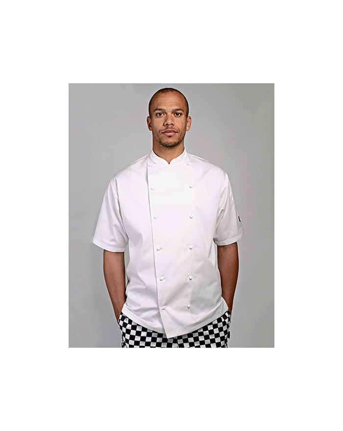 Veste Personnalisée Manche Courte Unisexe 200 g/m² - Le Chef DE92S - Veste Personnalisée avec marquage broderie, flocage ou i...