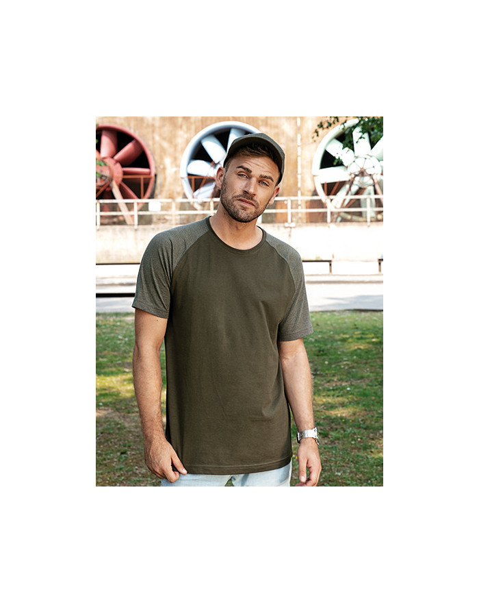 Tee shirt Personnalisé Manche Courte|Raglan Bande de propreté|Col rond Homme  160 g/m² - Miners mate MY110 - Tee shirt Person...