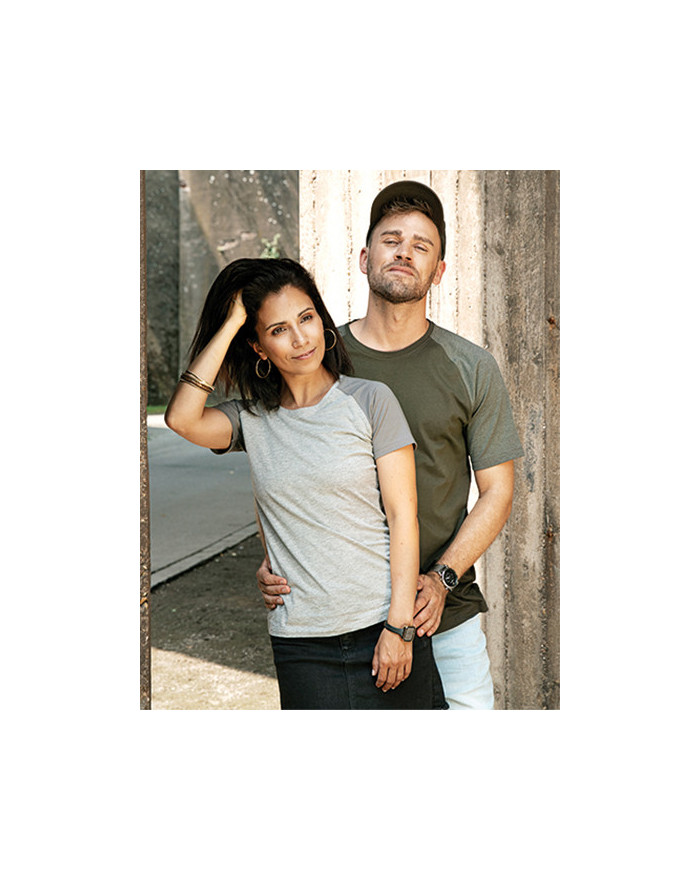 Tee shirt Personnalisé Manche Courte|Raglan Bande de propreté|Col rond Femme  160 g/m² - Miners mate MY120 - Tee shirt Person...