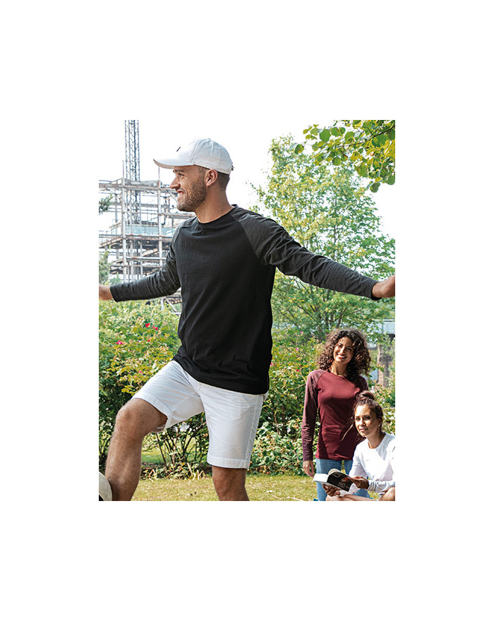 Tee shirt Personnalisé Manche Longue|Raglan Bande de propreté|Col rond Homme ou Femme 160 g/m² - Miners mate MY210 - Tee shir...