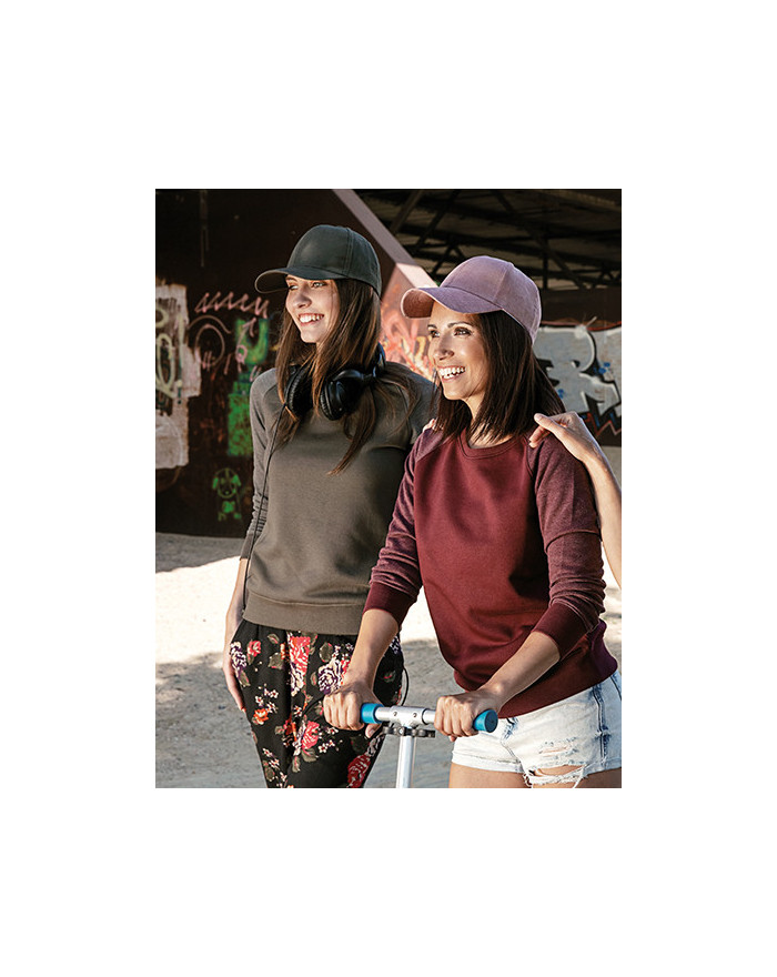 Sweat Personnalisée Manche Longue|avec liseré|Raglan Bande de propreté|Col rond Femme  300 g/m² - Miners mate MY520 - Sweat P...