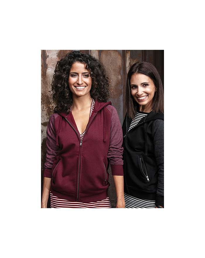 Sweat Personnalisée Manche Longue|avec liseré|Raglan Bande de propreté Femme  300 g/m² - Miners mate MY720 - Sweat Personnali...