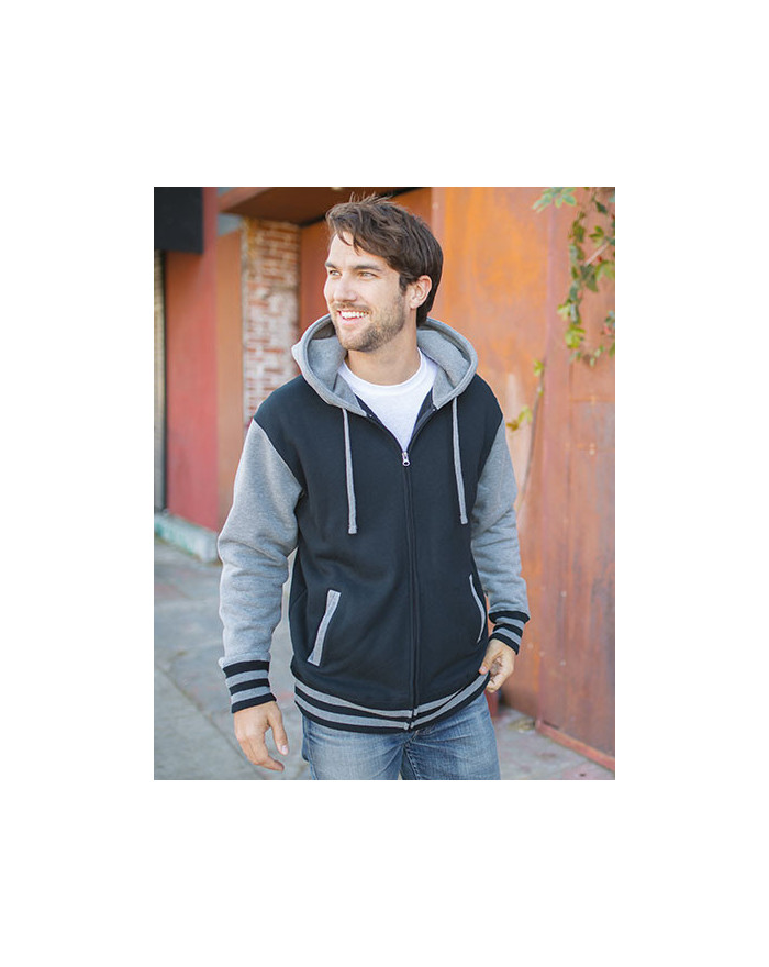 Sweat Personnalisé avec liseré Unisexe 330 g/m² - Independent IND45UVZ - Sweat Personnalisé avec marquage broderie, flocage o...