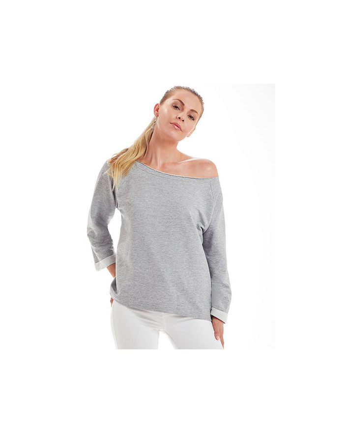 Sweat Personnalisé Manche 3/4 Femme 280 g/m² - Mantis M128 - Sweat Personnalisé avec marquage broderie, flocage ou impression...