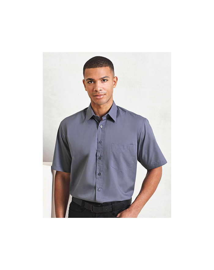 Chemise d'entreprise Personnalisée Manche Courte Duo 105 g/m² - Premier Workwear PR202 - Chemise d'entreprise Personnalisée a...