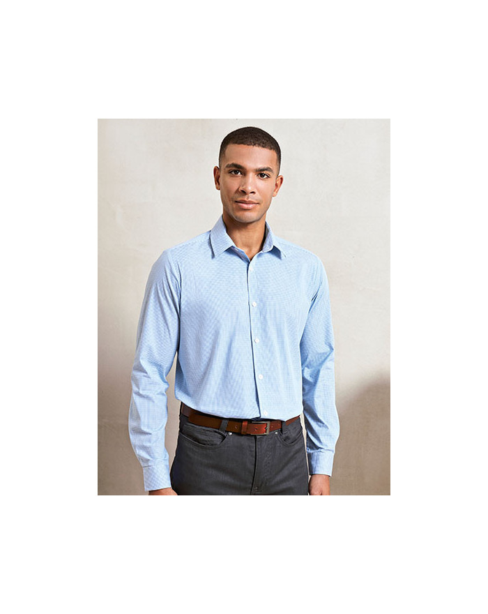 Chemise d'entreprise Personnalisée Manche Longue|Manchettes Homme  115 g/m² - Premier Workwear PW220 - Chemise d'entreprise P...