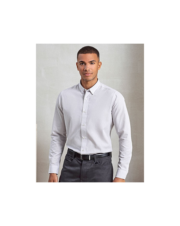 Chemise d'entreprise Personnalisée Manche Longue|Manchettes Duo 110 g/m² - Premier Workwear PR252 - Chemise d'entreprise Pers...