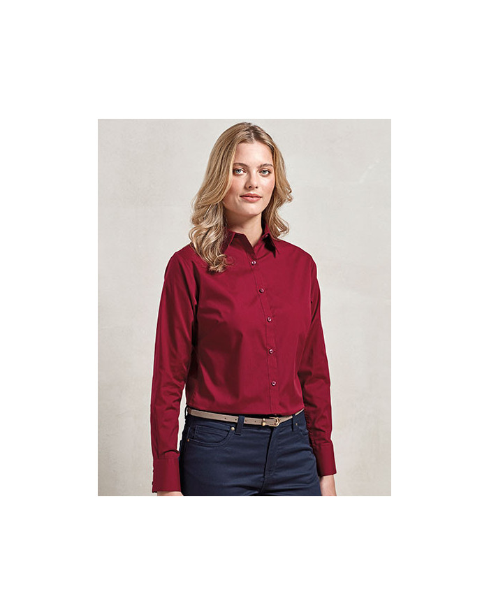 Chemise d'entreprise Personnalisée Manche Longue|Manchettes Duo 105 g/m² (White: 115 g/m²) - Premier Workwear PR300 - Chemise...