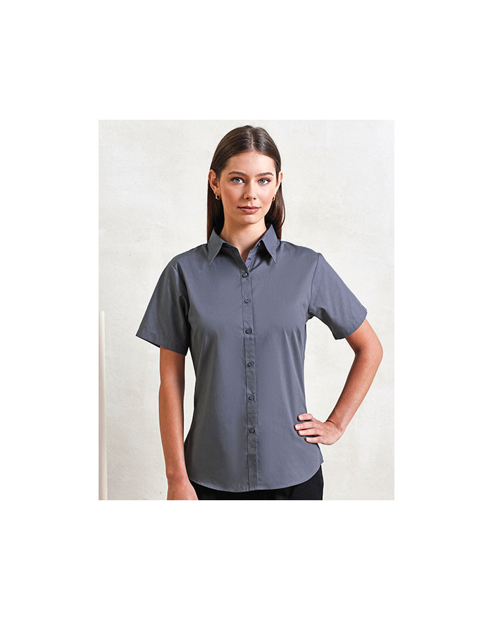 Chemise d'entreprise Personnalisée Manche Courte Duo 105 g/m² (White: 115 g/m²) - Premier Workwear PR302 - Chemise d'entrepri...