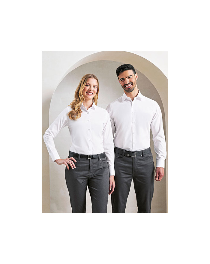 Chemise d'entreprise Personnalisée Manche Longue|Manchettes Duo - Premier Workwear PR303 - Chemise d'entreprise Personnalisée...