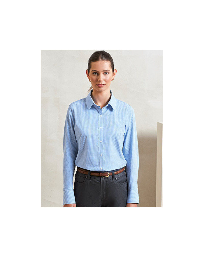 Chemise d'entreprise Personnalisée Manche Longue|Manchettes Femme  115 g/m² - Premier Workwear PW320 - Chemise d'entreprise P...