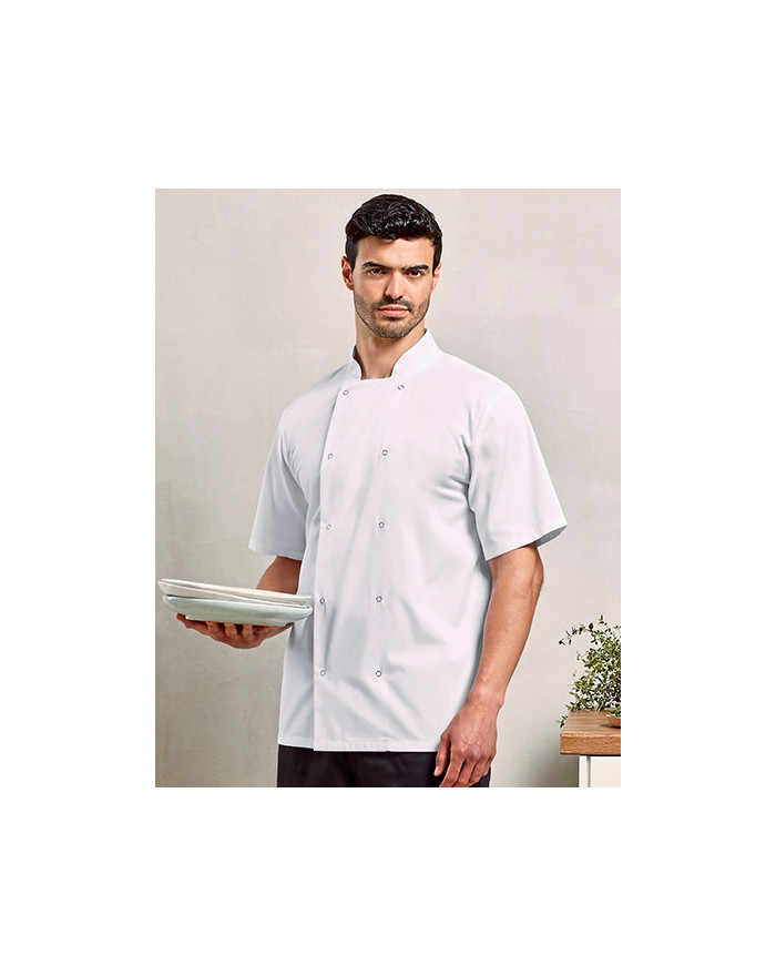 Veste Personnalisée Manche Courte Homme  - Premier Workwear PW664 - Veste Personnalisée avec marquage broderie, flocage ou im...