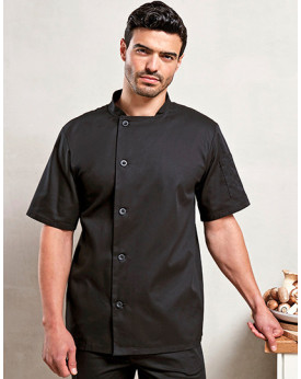 Veste Personnalisée Manche Courte Homme 170 g/m² - Premier Workwear PR900 - Vêtement restauration Personnalisé avec marquage ...