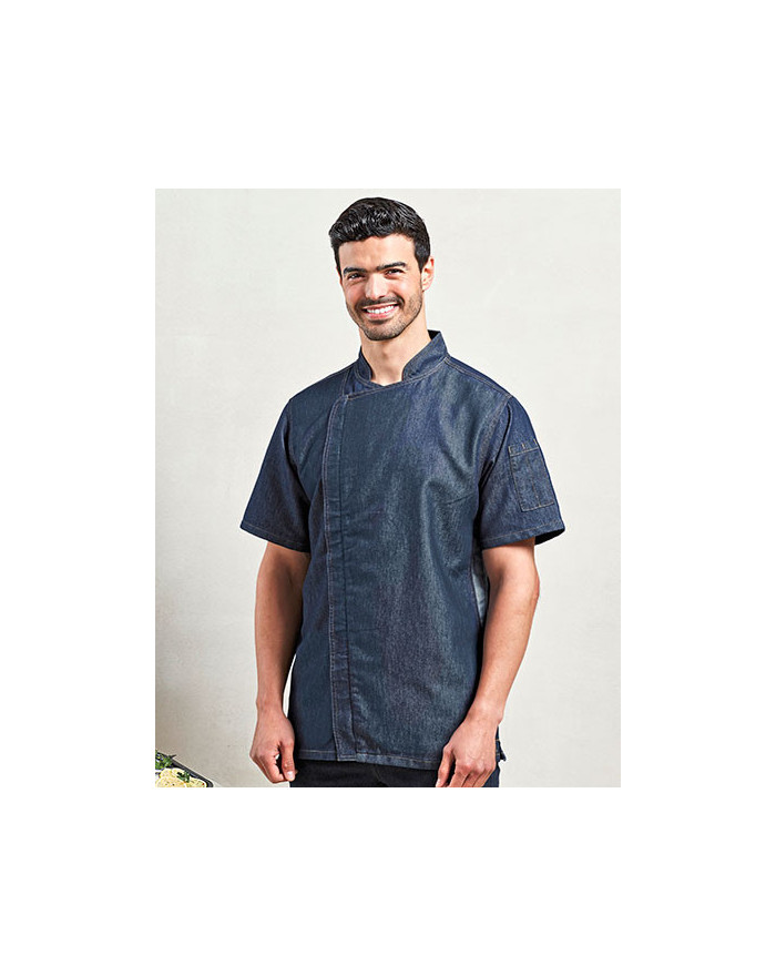 Veste Personnalisée Manche Courte Homme 230 g/m² - Premier Workwear PR906 - Vêtement restauration Personnalisé avec marquage ...