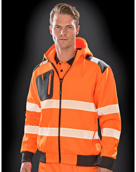 Sweat Personnalisé Manche Longue avec liseré Unisexe 290 g/m² - Result Genuine Recycled R503X - Vêtement de travail Personnal...