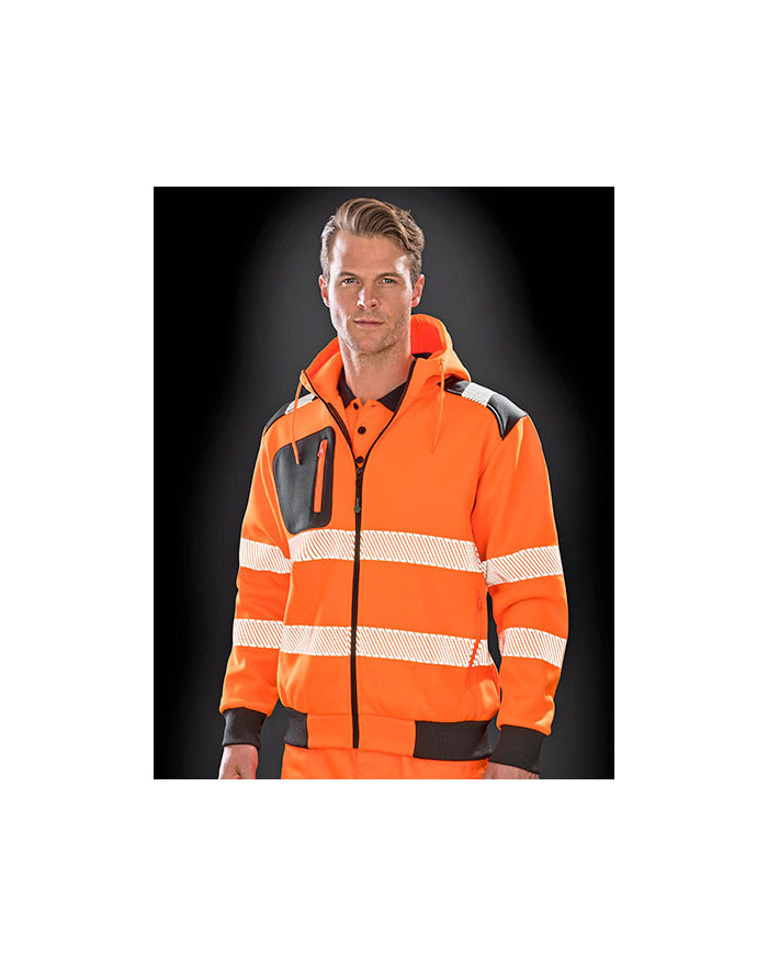 Sweat Personnalisé Manche Longue avec liseré Unisexe 290 g/m² - Result Genuine Recycled R503X - Vêtement de travail Personnal...