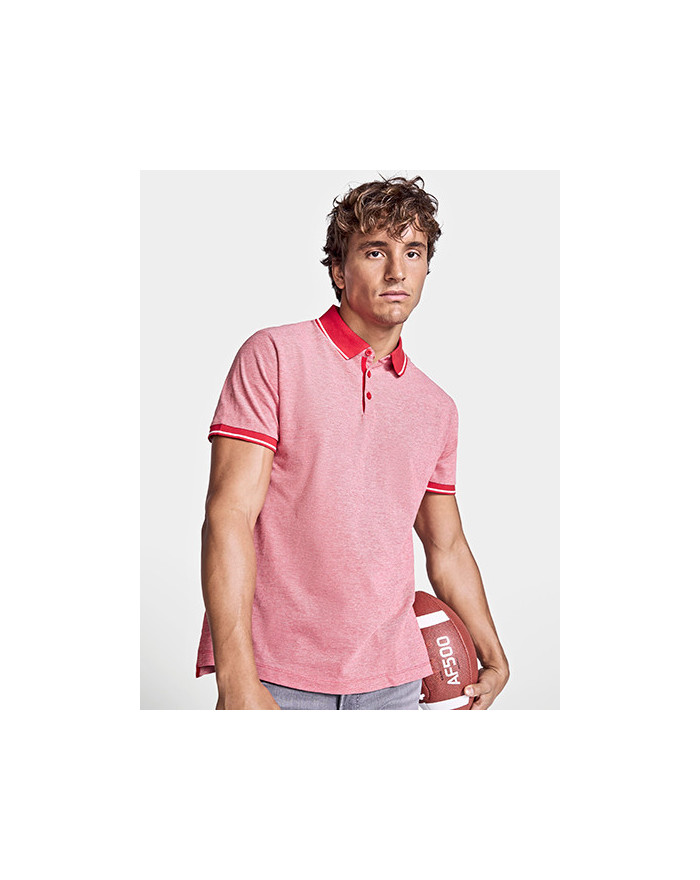 Polo Personnalisé Manche Courte avec liseré Homme 100% coton 200 g/m² - Roly PO0395 - Polo Personnalisé avec marquage broderi...