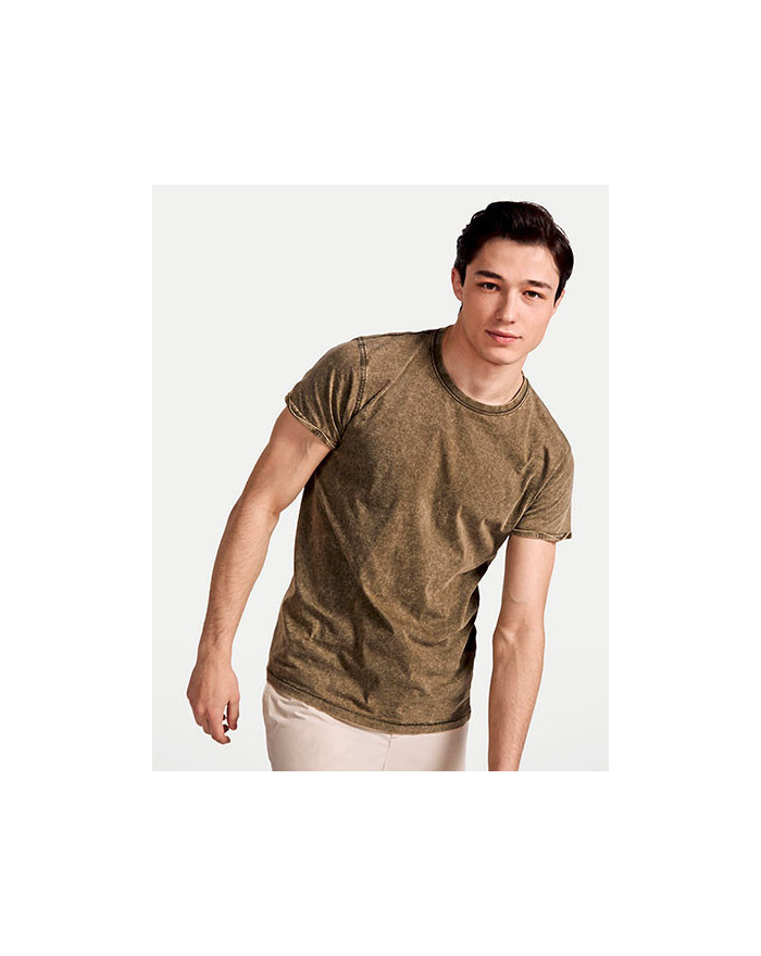 Tee shirt Personnalisé Manche Courte avec liseré Duo 100% coton 160 g/m² - Roly CA6689 - Tee shirt Personnalisé avec marquage...