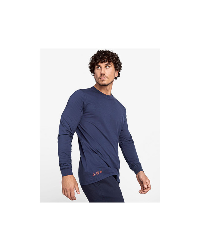 Tee shirt Personnalisé Manche Longue avec liseré Homme 220 g/m² - Roly Workwear FR9401 - Tee shirt Personnalisé avec marquage...