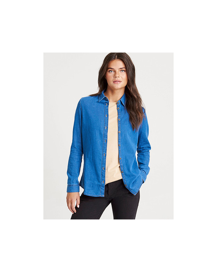 Chemise d'entreprise Personnalisée Manche Longue Femme  154 g/m² - So Denim SD045 - Chemise d'entreprise Personnalisée avec m...