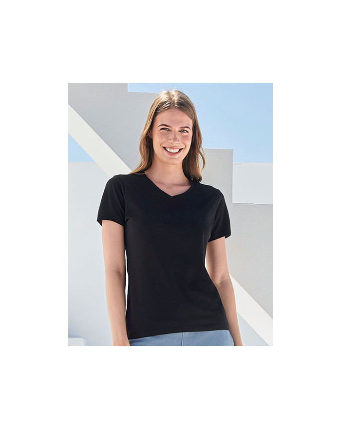 Tee shirt Personnalisé Manche Courte V-Neck Femme  165 g/m² - SF Women SF122 - Tee shirt Personnalisé avec marquage broderie,...