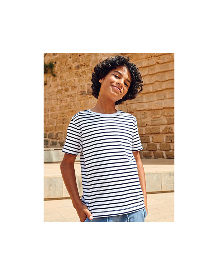Tee shirt Personnalisé Manche Courte Bande de propreté|Col rond Enfant  160 g/m² - SF Minni SM202 - Tee shirt Personnalisé av...