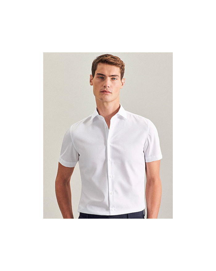 Chemise d'entreprise Personnalisée Manche Courte Homme 100% coton 120 g/m² - Seidensticker 021001/241601 - Chemise d'entrepri...