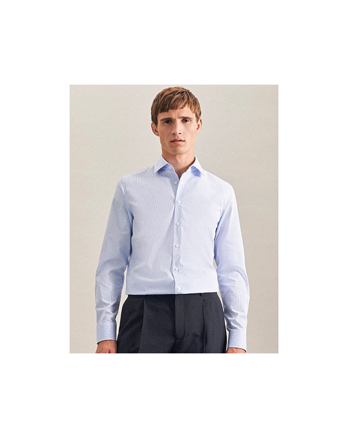 Chemise d'entreprise Personnalisée Manche Longue|Manchettes Homme 100% coton - Seidensticker 293640/293660 - Chemise d'entrep...