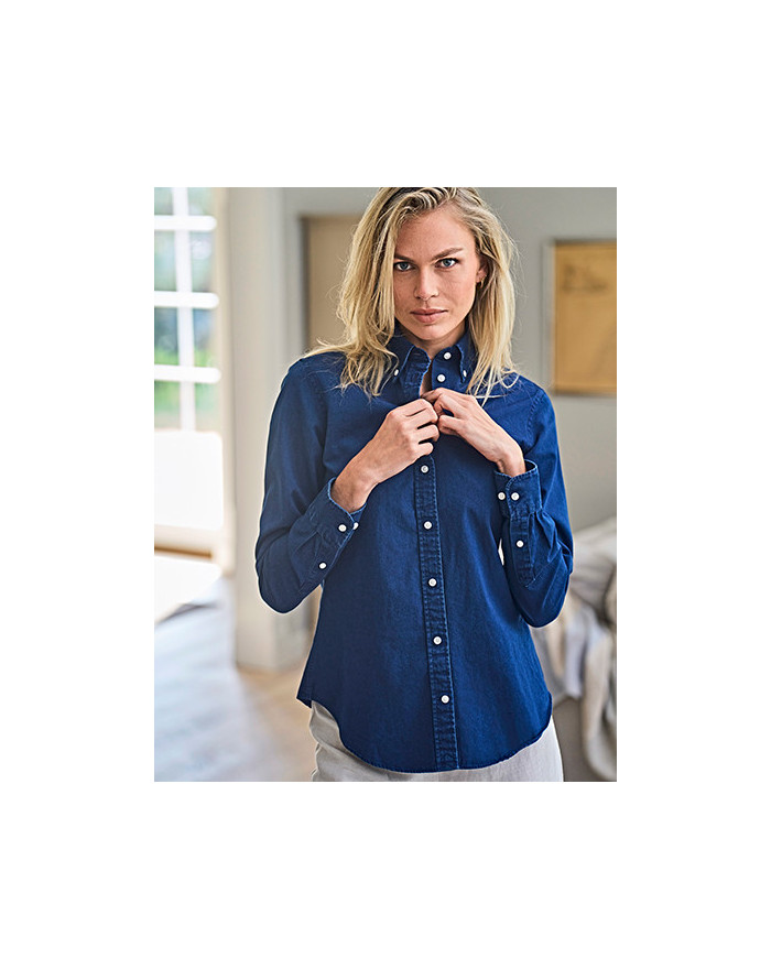 Chemise d'entreprise Personnalisée Manche Longue Duo 100% coton 166 g/m² - Tee Jays 4003 - Chemise d'entreprise Personnalisée...