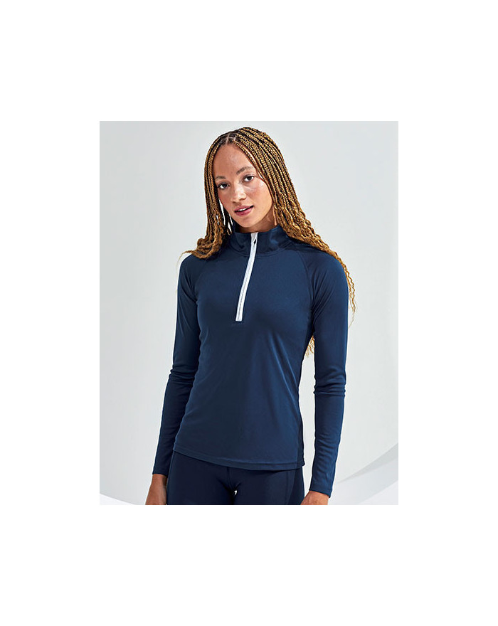 Tee shirt Personnalisé Manche Longue Fermeture à glissière 1/2 Femme  135 g/m² - TriDri® TR120 - Tee shirt Personnalisé avec ...