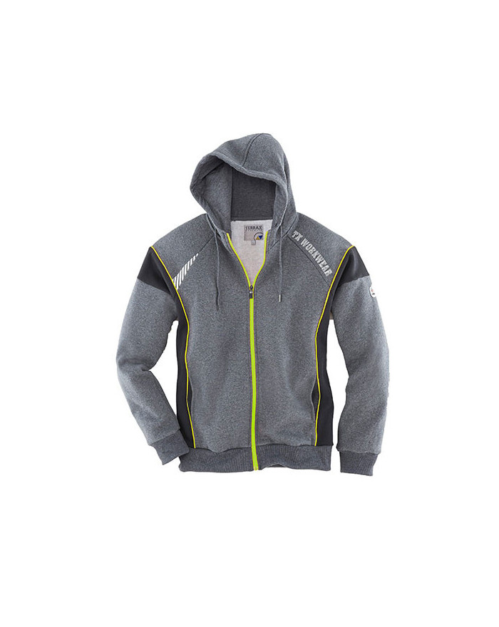 Sweat Personnalisé Manche Longue avec liseré Homme - Terrax Workwear 61788 - Sweat Personnalisé avec marquage broderie, floca...