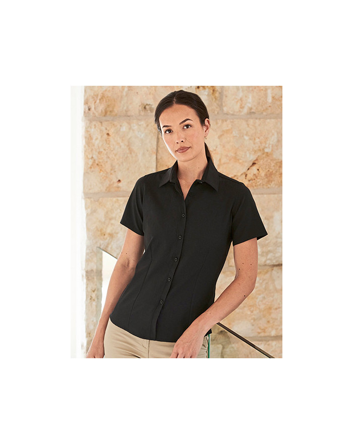 Chemise d'entreprise Personnalisée Manche Courte Duo 115 g/m² - Henbury H596 - Chemise d'entreprise Personnalisée avec marqua...