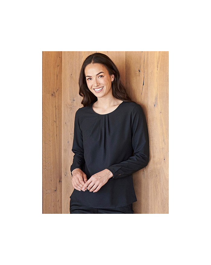 Chemise d'entreprise Personnalisée Manche Longue Femme 115 g/m² - Henbury H598 - Chemise d'entreprise Personnalisée avec marq...