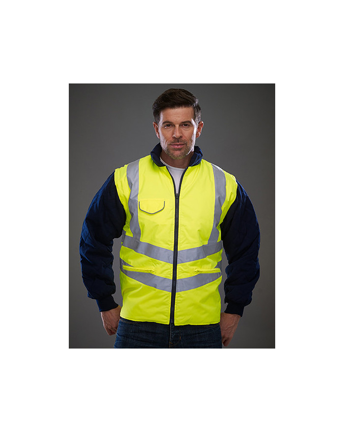 Veste Personnalisée Manche amovibles|Manche Longue avec liseré Homme 190 g/m² - YOKO HVW703 - Vêtement de travail Personnalis...