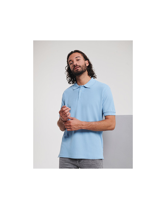 Polo Personnalisé Manche Courte avec liseré Duo 100% coton 215 g/m² (White: 210 g/m²) - Russell R-577M-0 - Polo Personnalisé ...