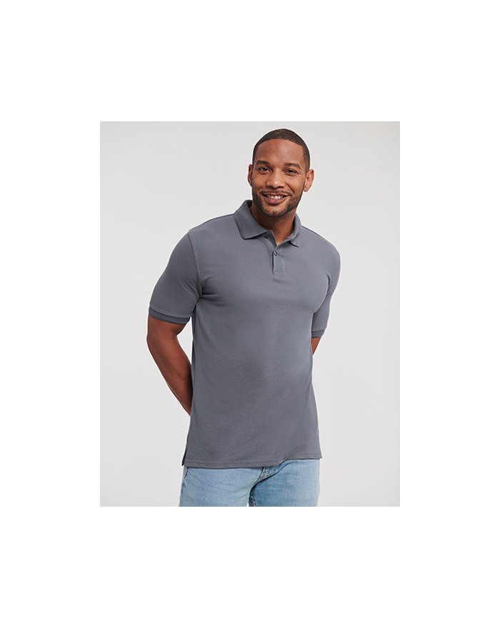 Polo Personnalisé Manche Courte avec liseré Homme 215 g/m² (White: 210 g/m²) - Russell R-599M-0 - Polo Personnalisé avec marq...