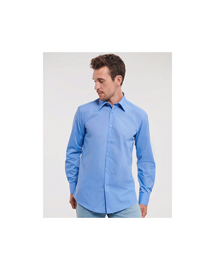 Chemise d'entreprise Personnalisée Manche Longue|portable avec des boutons de manchette Duo 105 g/m² (White: 110 g/m²) - Russ...