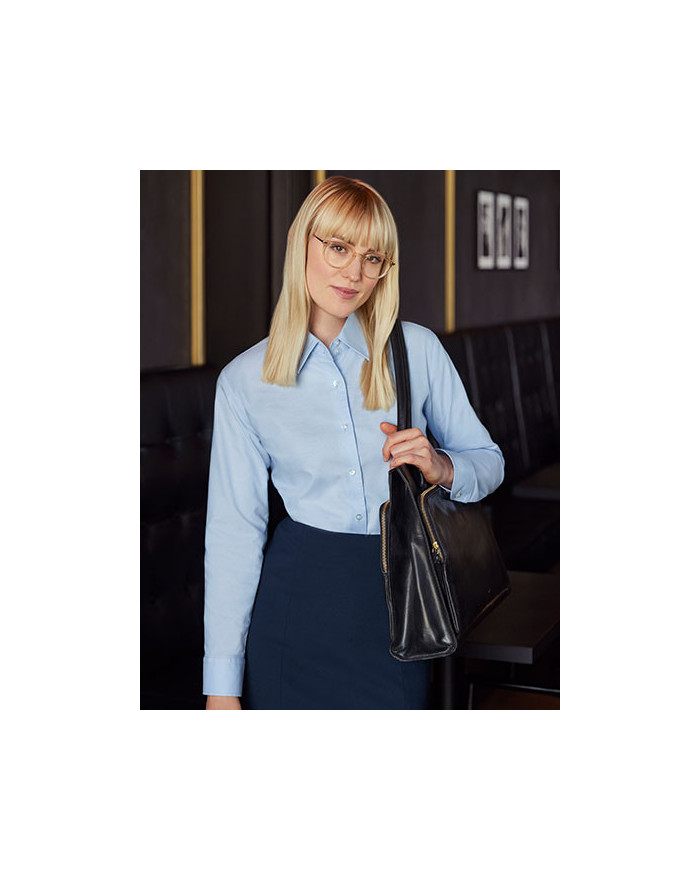 Chemise d'entreprise Personnalisée Manche Longue|Manchettes Duo 135 g/m² (White: 130 g/m²) - Russell Collection R-932F-0 - Ch...