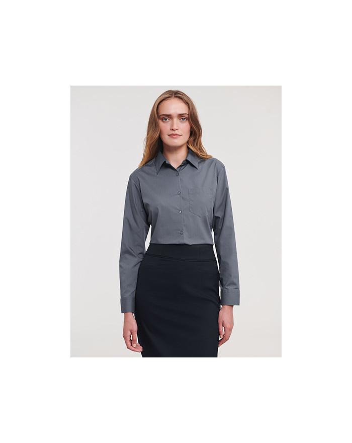 Chemise d'entreprise Personnalisée Manche Longue|Manchettes Duo 105 g/m² (White: 110 g/m²) - Russell Collection R-934F-0 - Ch...