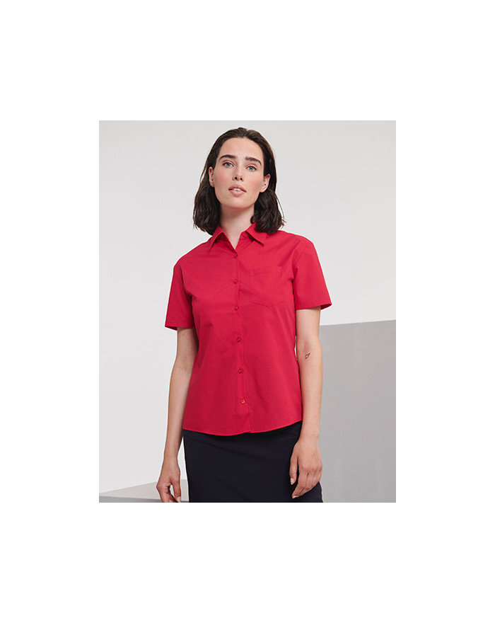 Chemise d'entreprise Personnalisée Manche Courte Duo 105 g/m² (White: 110 g/m²) - Russell Collection R-935F-0 - Chemise d'ent...