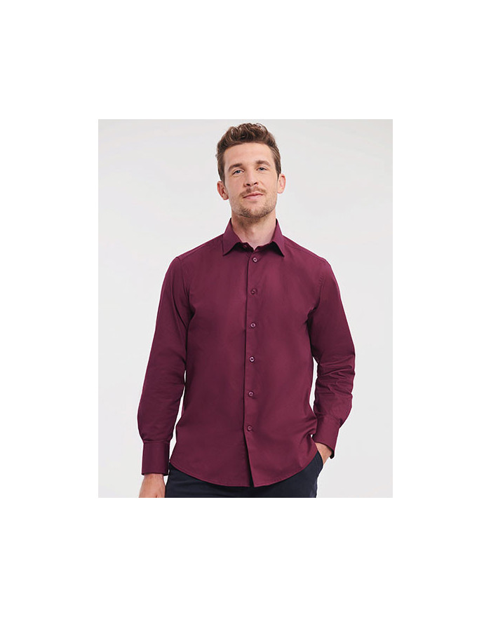 Chemise d'entreprise Personnalisée Manche Longue|Manchettes Duo 140 g/m² - Russell Collection R-946M-0 - Chemise d'entreprise...
