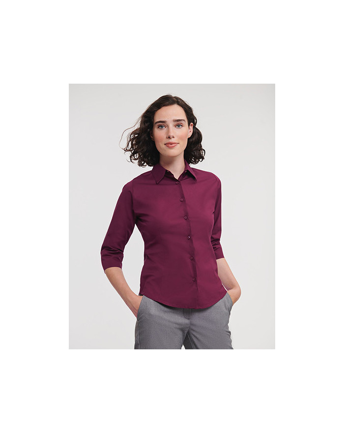Chemise d'entreprise Personnalisée Manche 3/4|Manchettes Duo 140 g/m² - Russell Collection R-946F-0 - Chemise d'entreprise Pe...